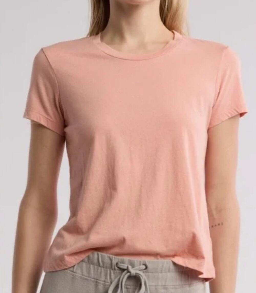 NWT Standard James Perse Orange Peach Crewneck T-Shirt Women's size 1 / Small